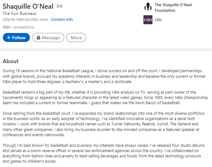 Personal Brand on LinkedIn - About