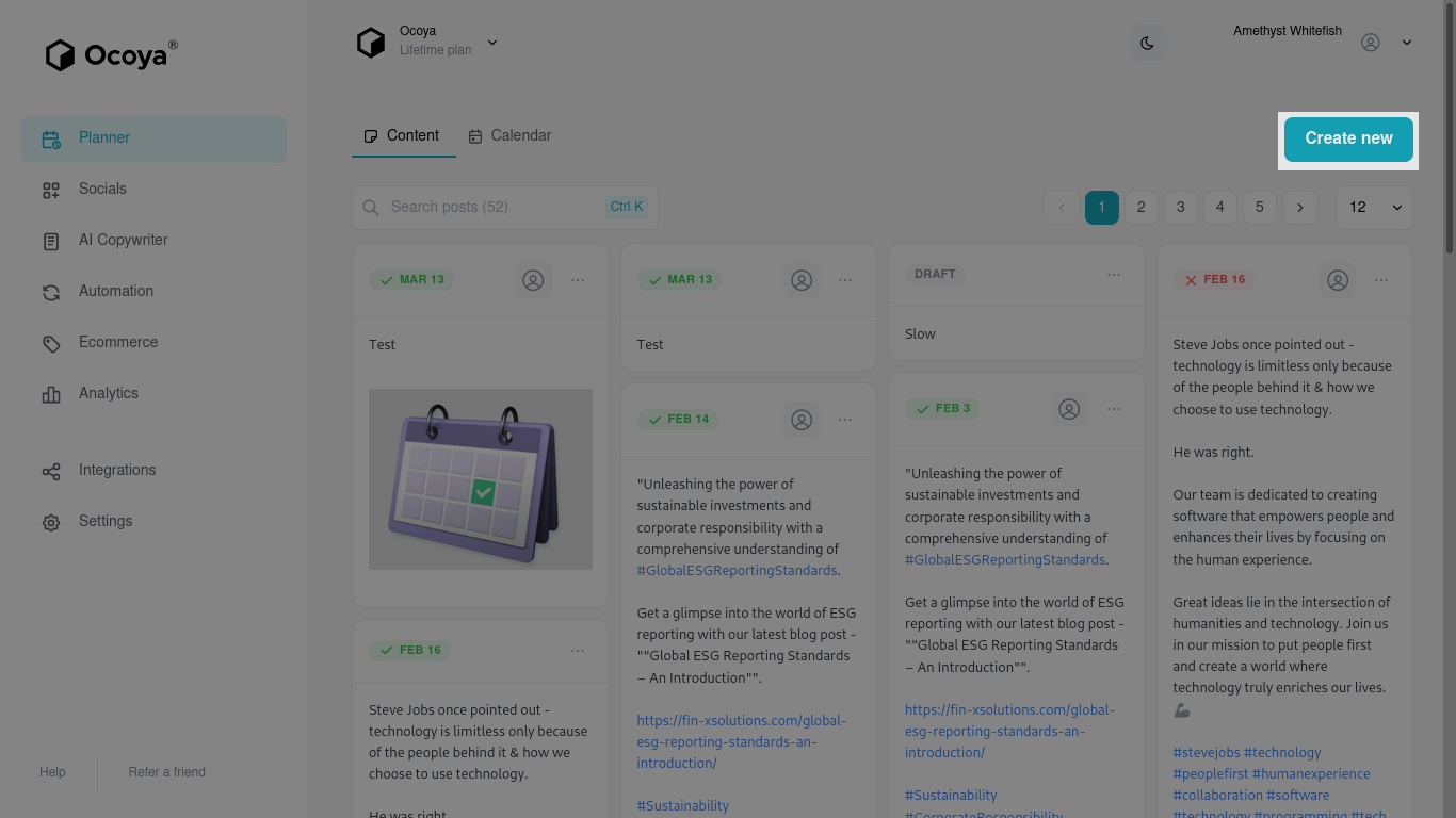 Ocoya Facebook integration