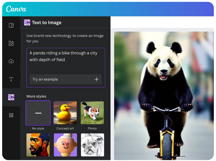 Canva AI image generator