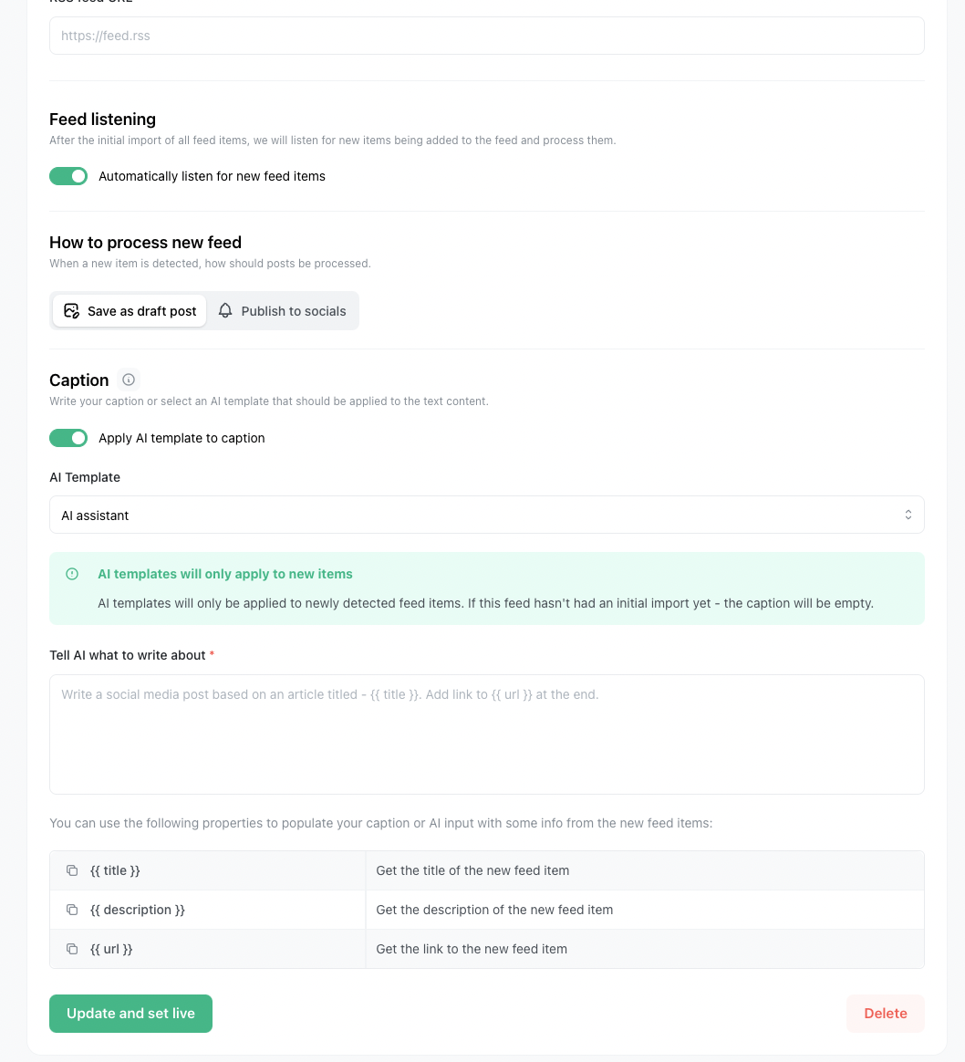 Full-on social media automation with Ocoya's RSS support